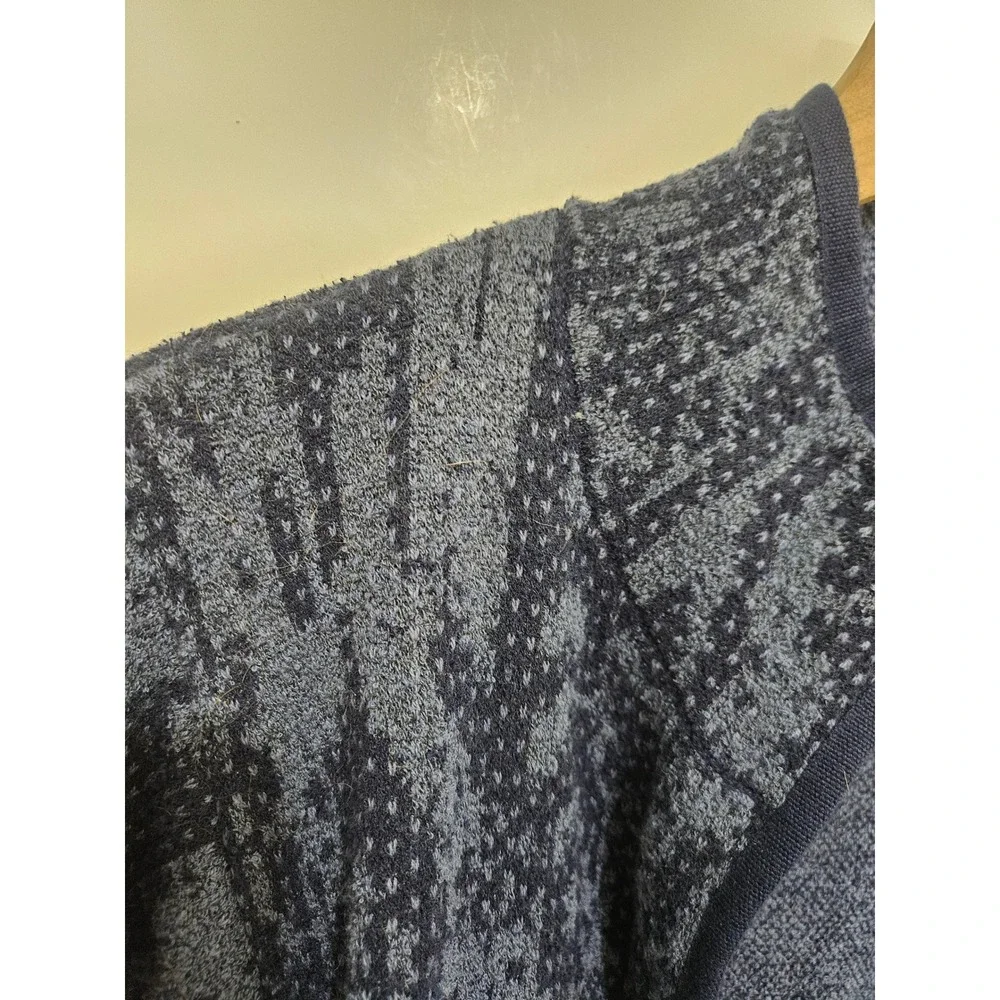 Pure Jill‎ J. Jill Blue Abstract Jacquard Snap Front Cardigan Sweater XS